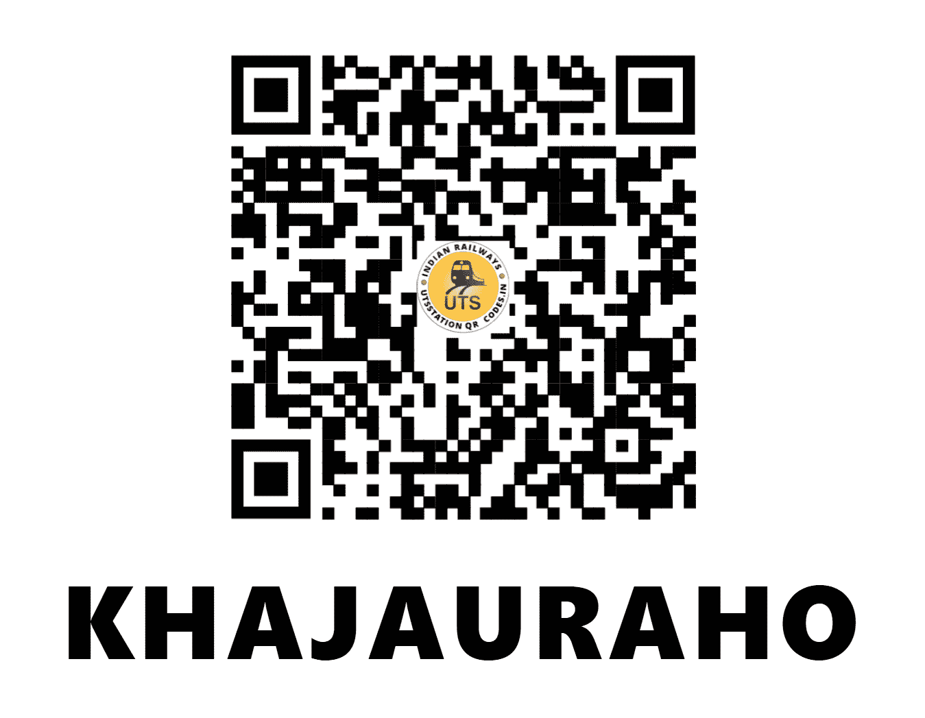 UTS QR Code for KHAJAURAHO - KURJ - NC (MADHYA PRADESH)